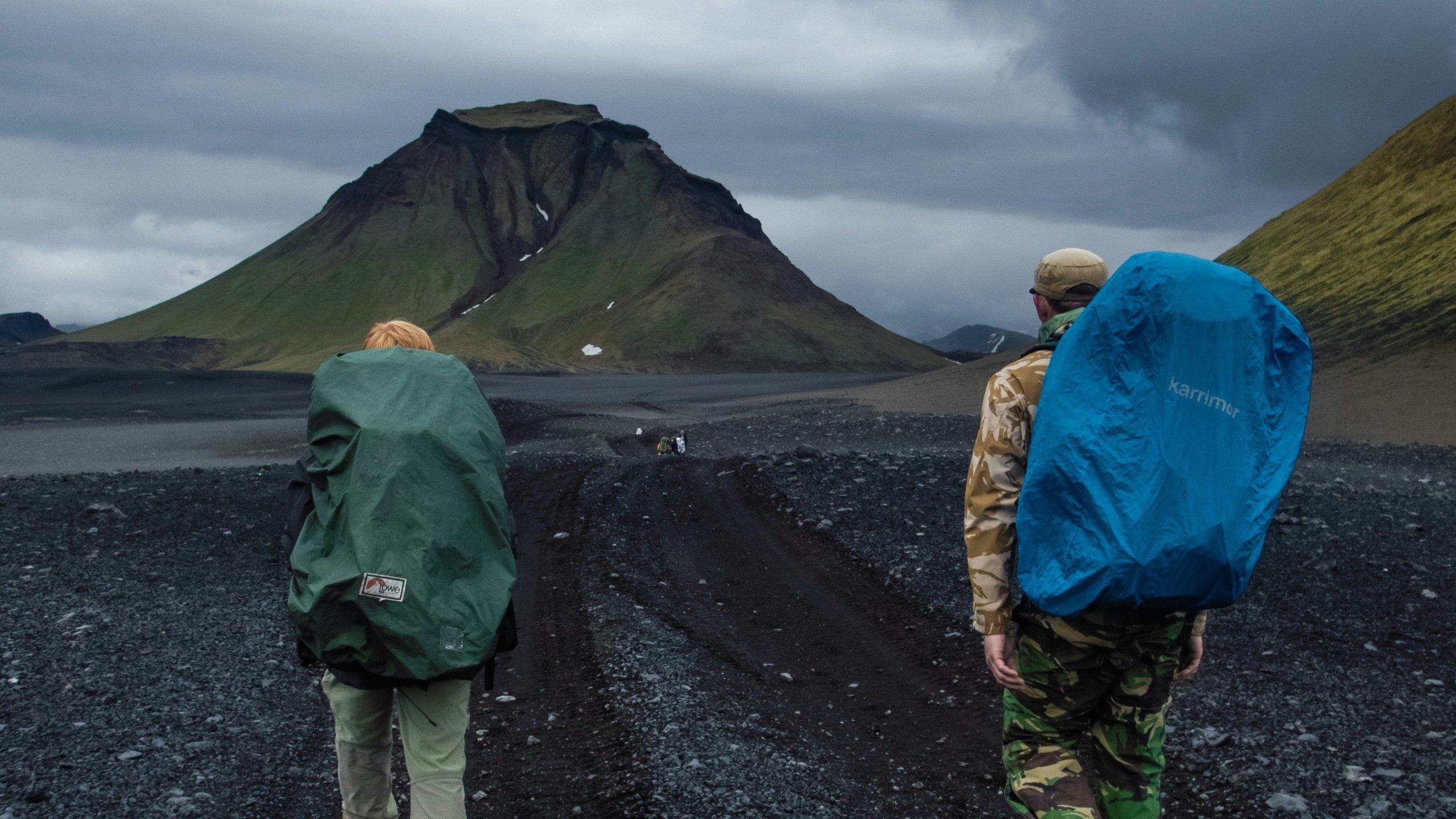 Hiking the Laugavegur Trail between Porsmork and Landmannalaugar.